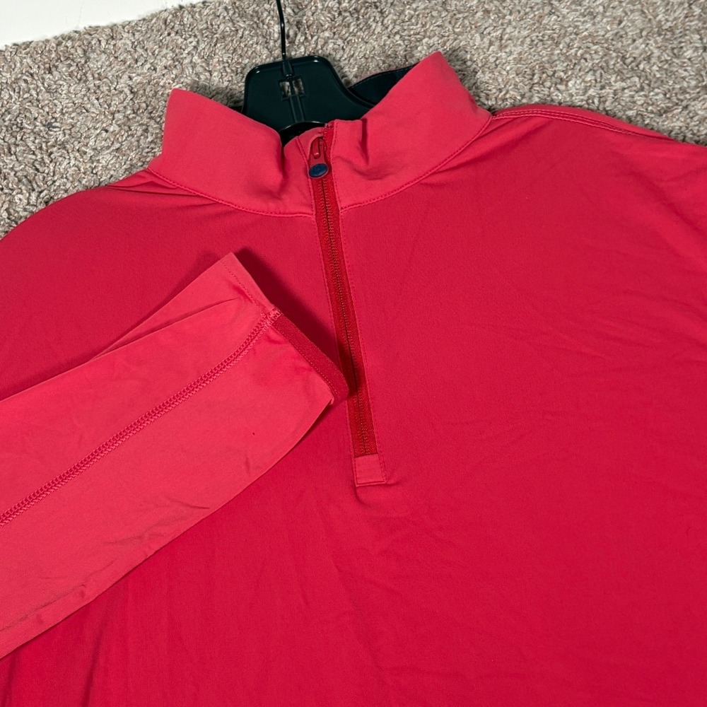 Greyson Clothiers Mens Red Quarter Zip Pullover Wolf Logo Performance Top Medium